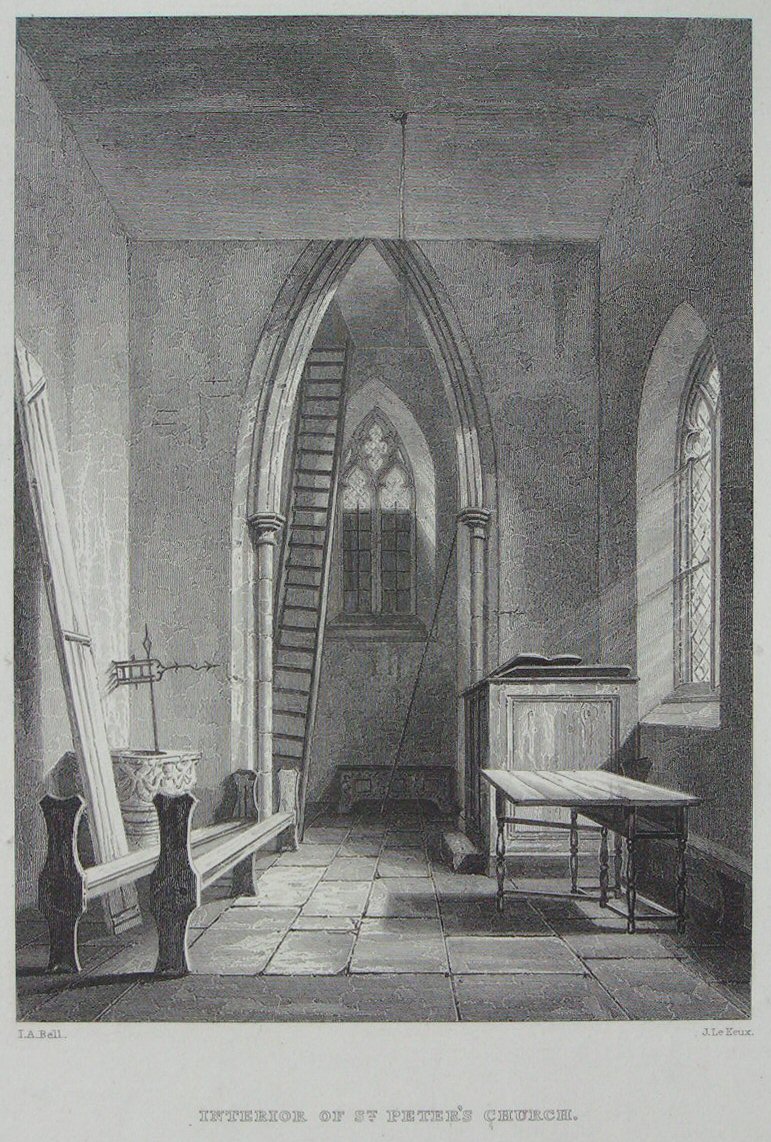 Print - Interior of St. Peter's Church. - Le